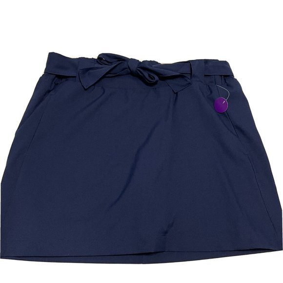 NWT St Johns Bay Activewear Women Medium Tennis Golf Skort Pull On Blue Belt - Picture 1 of 5